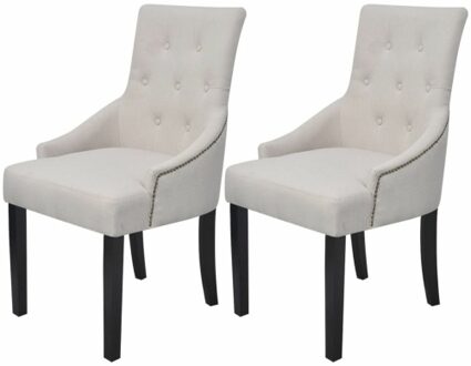 2 Pcs Polyester Dining Room Chairs with Armrests