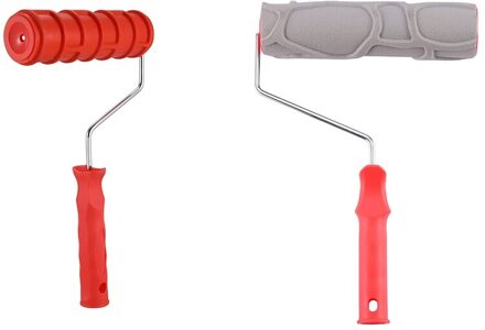 2 Pcs Reliëf Verf Roller Muur Baksteen Patroon Voor Wanddecoratie Verf Roller Muur Decor Borstel, 191T & Eg725T