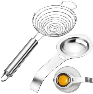 2 Pcs Roestvrij Staal Eiwit Separator Ei Zeef, Lange Handvat Ei Divider Eigeel Filter, keuken Gadget Koken Tool