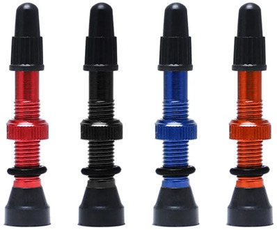 2 Pcs/set Bike Tire Air Valve Bike Tubeless Wheel Valve Kit Copper Core Alloy Stem Rubber Base,48mm/60mm/78mm