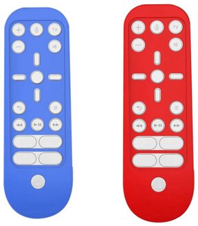 2 Pcs Shockproof Anti-Slip Siliconen Beschermhoes Voor PS5 Media Remote Wasbare Glow blauw rood