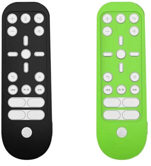 2 Pcs Shockproof Anti-Slip Siliconen Beschermhoes Voor PS5 Media Remote Wasbare Glow groen zwart