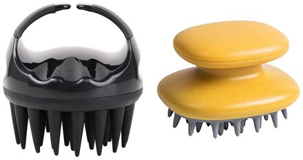 2 Pcs Siliconen Haar Hoofdhuid Shampoo Massage Borstel Douchekop Massager Scrubber Voor Roos