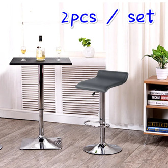 2 Pcs Simple European-style Square Board Bar Chairs Fashion Bar Chair Soft Leather Adjustable Cosy Kitchen Chair BarStools HWC