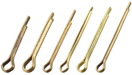 2 Pcs Split Splitpen-2Mm 2.5Mm 3Mm Diameter X 16/20/25/30/40Mm Lengte Massief Messing 2-Gaffel Gold Tone 2.5mm x 16mm