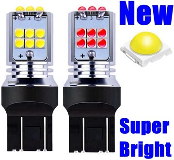 2 Pcs T20 7443 W21/5 W Super Heldere 1800Lm Led Auto Knipperlichten Remlichten Achterlichten Auto rear Fog Lamp Dagrijverlichting