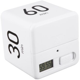 2 Pcs Timer Keuken Vierkante Timer Oplaadbare Stijlvolle Mini Vierkante Timer 1-60 Minuten Time Management, Wit