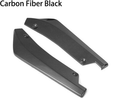 2 Pcs Universele Abs Car Rear Spoiler Botsing Diffuser Hoek Separator Protector Automatische Side Fin Body Kits Onderdelen koolstofvezel zwart