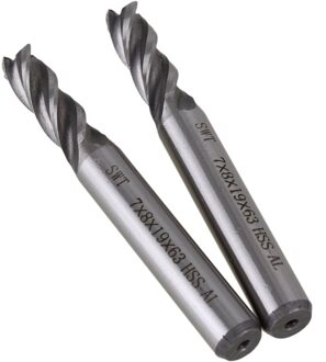 2 Pcs Vhm High-Speed Hss 4 Fluiten Straight Shank Frees End Mill 7 Mm Snijden Dia
