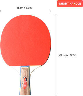 2 Pcsllot Tafeltennis Bat Racket Dubbele Gezicht Puistjes In Lange Korte Handvat Ping Pong Paddle Racket Set Met Zak 3 Ballen kort handvat