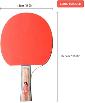 2 Pcsllot Tafeltennis Bat Racket Dubbele Gezicht Puistjes In Lange Korte Handvat Ping Pong Paddle Racket Set Met Zak 3 Ballen lang handvat
