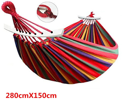 2 Person Hammock Canvas Cotton Hammock Outdoor Hammock with Carrying Bag for Patio Garden Backyard Hammock