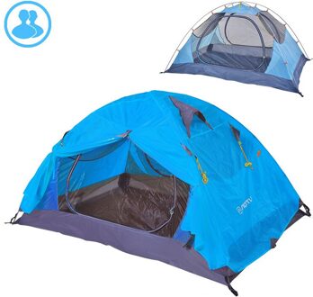 2 Persoon Aluminium Paal Lichtgewicht Tent Outdoor Camping Reizen Familie Regendicht Winddicht Zonnescherm Shelter Vissen Wandelen Strand blauw