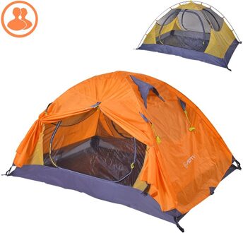 2 Persoon Aluminium Paal Lichtgewicht Tent Outdoor Camping Reizen Familie Regendicht Winddicht Zonnescherm Shelter Vissen Wandelen Strand oranje