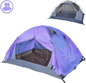 2 Persoon Aluminium Paal Lichtgewicht Tent Outdoor Camping Reizen Familie Regendicht Winddicht Zonnescherm Shelter Vissen Wandelen Strand paars