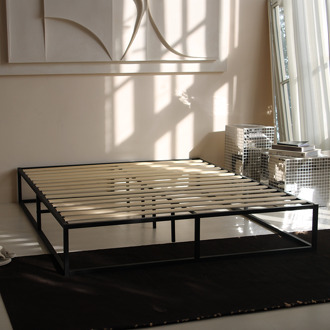 2-Persoons Luxe Metalen Bedframe - Zwart 140x200 Cm - - Inclusief Topper - Dekbed-Discounter.nl - 140 x 200 cm