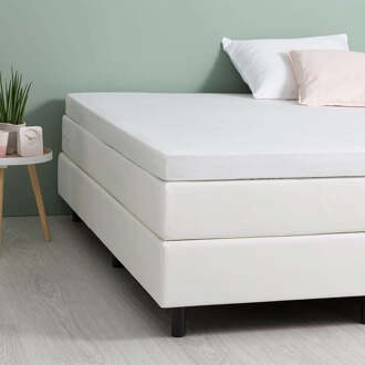 2-Persoons Molton Hoeslaken Stretch - 180x210 Cm - Fresh And Co Matrasbeschermer - 180x210 Cm - - Inclusief Topper - Dekbed-Discounter.nl - 180 x 210 cm
