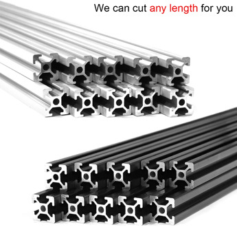 2 Pieces 20x20 T Slot 6mm CNC European Standard Rail Aluminum Extrusion Profile for DIY 3D Printer Free cut