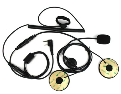 2 Pin Finger PTT Motorcycle Helmet Radio Headset Microphone for Kenwood BAOFENG TYT Ham Radio Walkie Talkie C2160A