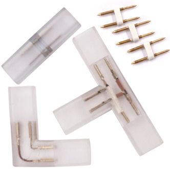 2 Pin Middle Connector 2pin I L T Shape for 6mm 8mm 12mm 15mm PCB 5050 3014 2835 AC 110V 240V Single Color LED Strip Light