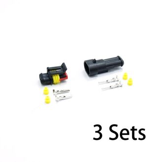 2 Pin Waterdichte Draad Connector Vrouwelijke En Mannelijke Auto Verzegeld Plug Voor Auto Motor Boot Motorfiets Aansluitklemmen Socket W 2Pin 3sets