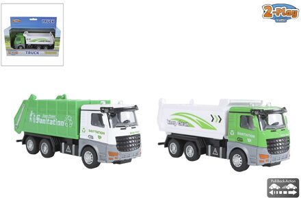 2-Play kiepwagen of vuilniswagen 15cm groen