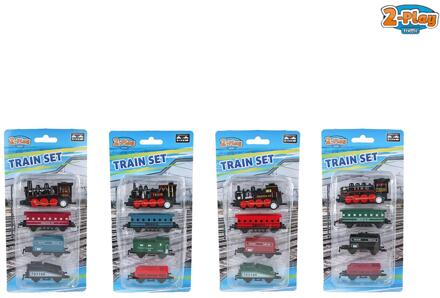 2-Play Locomotief met 3 aanhangers verschillende