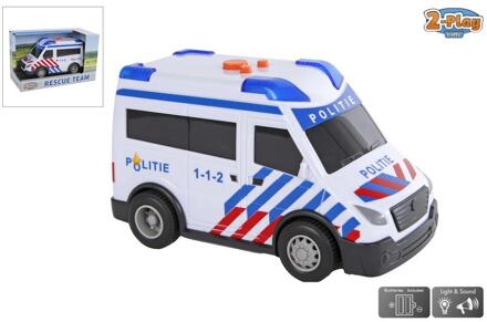 2-Play politieauto 13,5cm wit