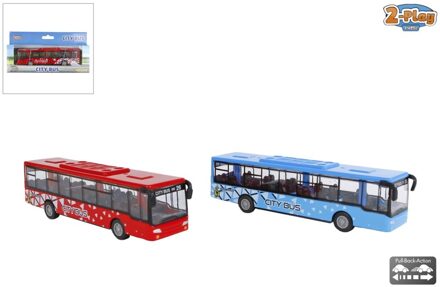 2-Play stadsbus die cast pull back 15cm verschillende