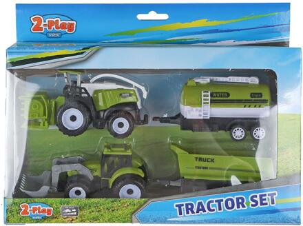 2-Play Tractor en combine 24cm groen