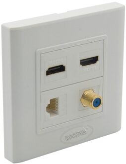 2 Poorten HDMI, 1 port F hoofd TV, 1 port CAT6 RJ45 muur plaat met vrouw-vrouw connectors
