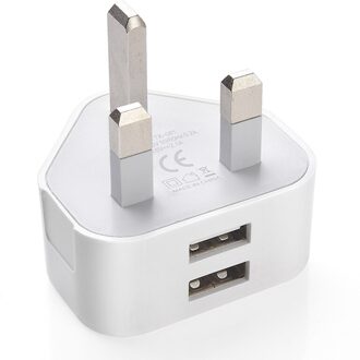 2-Port Usb Power Adapter 3 Pin Uk Plug Ac Belangrijkste Muur Oplader Voor Samsung Htc Lg