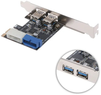 2 Ports PCI Express USB 3.0 Front Panel with Control Card Adapter 4-Pin & 20 Pin