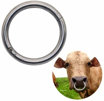 2 Producten Vee Tractie Ring Grote Cirkel Rvs Neus Tang Paard Ass Tractie Tool Boerderij Apparatuur