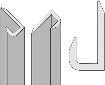 2 Profielen Eindstuk 210x0,3cm Chroom