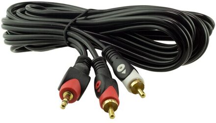 2 Rca Male + 3.5 Mm Stereo Male 3 Meter Boxed 1. Kabel Powermaster
