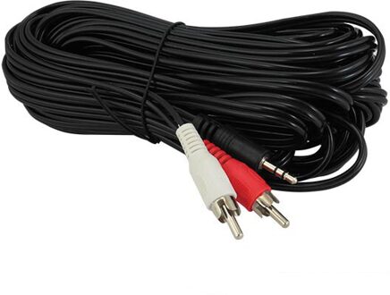2 Rca Male + 3.5 Mm Stereo Male Audio Kabel 10 Meter Boxed