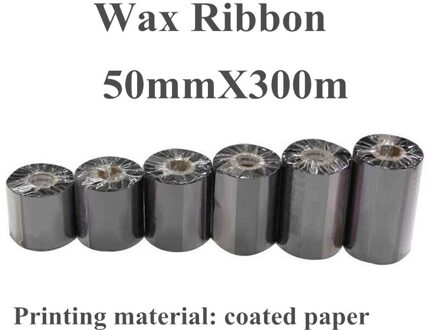 2 Roll/Lot DRVXIN Wax Lint Thermische Transfer Label Printer Lint 50mm X 300m Zwart Voor Barcode printer ZT220 gecoat papier Afdrukken