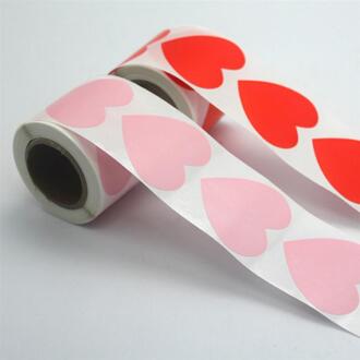 2 Roll Valentijnsdag Stickers Mode Hartvorm Label Zelfklevende Afdichting Stickers Roll Decals Decor Voor Festival