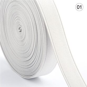 2 Rolls Kleurrijke Elastiekjes 16 Meter/Roll Rubber Band 1.5 Cm Spandex Lint Naaien Lace Trim Taille Band kledingstuk Accessoire 01 wit