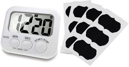 2 Set Accessoires: 1 Set Digitale Kookwekker, grote Sn Lettertype Display & 1 Set 36 Pcs Keuken Potten Organizer Labels