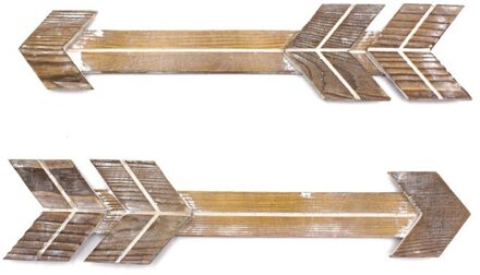 2/Set Houten Pijl Teken Muur Decor Rustieke Pijl Woondecoratie Boerderij Huis Muur Opknoping Decoratie