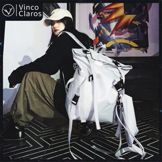 2 Set Simple Trend Cool Design Men's Backpack Lightweight Male Travel Bag Fashion Harajuku Style School Backpacks for Teenagers