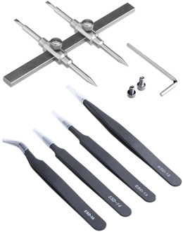 2 Set Tools: 1 Set DSLR Camera Repair Lens Spanner Wrench Opening Tool & 1 Set Tweezers Pointed Tweezers Metal Tweezers