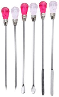 2 Sets Siliconen Hars Mold Tool Set Roeren Naald Lepel Sieraden Maken Kit, Roze + Rose Red