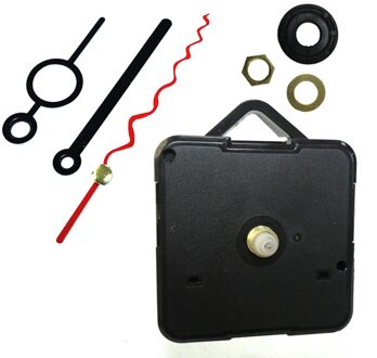 2 Sets Stille Klassieke Quartz Horloge Wandklok Beweging Mechanisme Onderdelen Red & Black Handen Diy Kit Reparatie Muur Deel tool