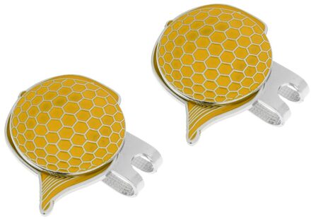 2 Sets Van Mode Cap Rvs Golf Hoed Clip Magnetische Met Bal Marker geel