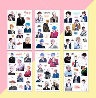 2 Sheets KPOP EXO Stickers PVC Waterproof Self-adhesive DIY Phone Laptop Travel Luggage Stationery Stickers