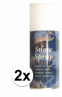 2 Sneeuwspray spuitbussen 150 ml - Decoratiesneeuw Wit