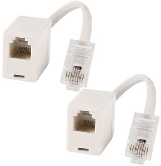 2 Socket 8P4C / RJ45 Mannelijke RJ11 6P4C Naar Vrouw M / F Adapter Telefoon Ethernet